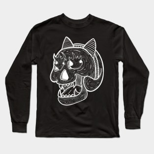 Outline of skull and bandana Long Sleeve T-Shirt